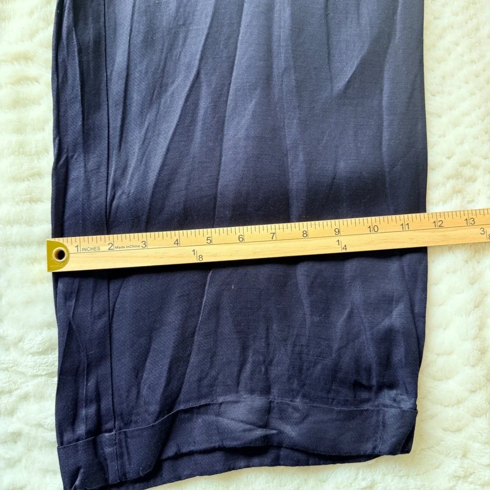 Banana Republic Navy Blue Wide Leg Knot Front V-Neck Jumpsuit‎ Pockets Womens 6